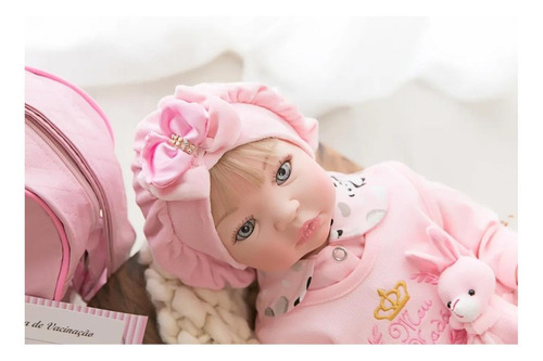 Meu Xodó Bebê Princesa roupa rosa e cabelos loiros