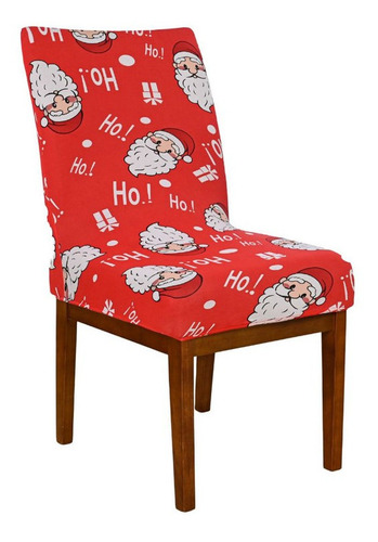 Kit 4 Capa Cadeira Natal Decoracao Simples Vermelha Premium