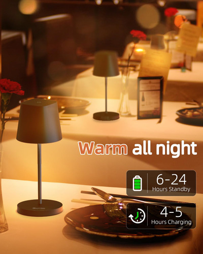 Lámpara De Mesa Recargable Inalámbrica Led 2 Temperaturas