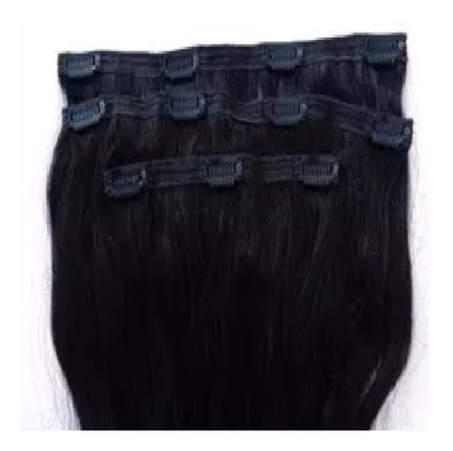 Aplique Tic Tac Cabelo Humano Liso 60cm 100grs 3 Telas