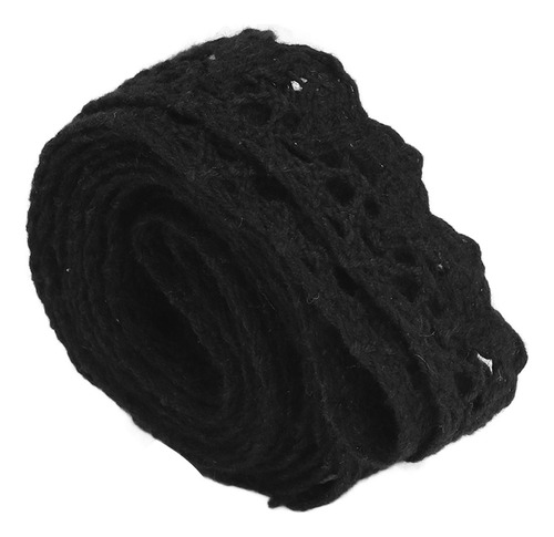 Fita De Tecido De Renda, Fio De Algodão, 20 Jardas, Preto, D