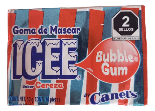 Goma De Mascar Icee Cereza Bubble Gum 12pz De 50g Canels