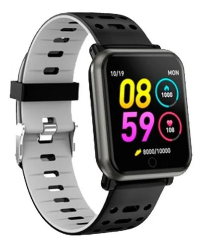 Smartwatch Nictom Smartwatch SW11 1.54" caja  negra, malla  negra y gris de  silicona