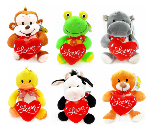 Peluche Animales Con Corazón Bordado, Y Sonido, 10336