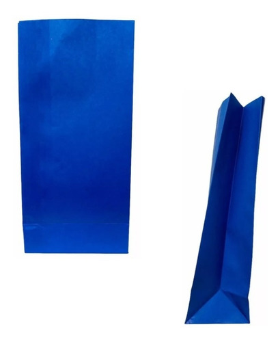 Bolsitas De Papel Color Azul X 10 U Souvenir Cumple 11x24 