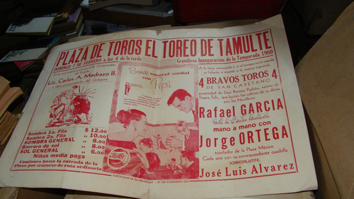 Anuncio Plaza De Toros El Toreo De Tamulte  , Cartulina