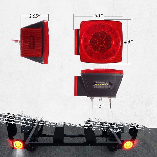 Partsam 12v Led Luces Del Remolque Kit, Halo Glow Sumergible