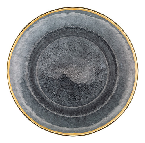 Vittori set 6 bajo plato base gala vidrio redondo color gris