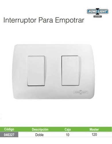 Interruptor Doble Para Empotrar  Home Light  Luxury