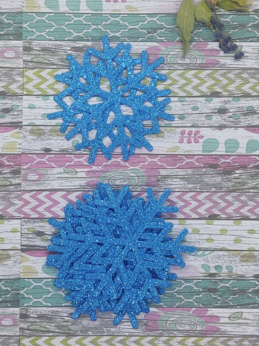 Copos De Nieve Glitter 10 Cm Frozen Candy Bar Decoracion