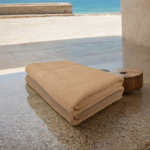 Toalla De Baño Extragrande De Algodón Gila Essentials 2 Pzas Color Coral Liso