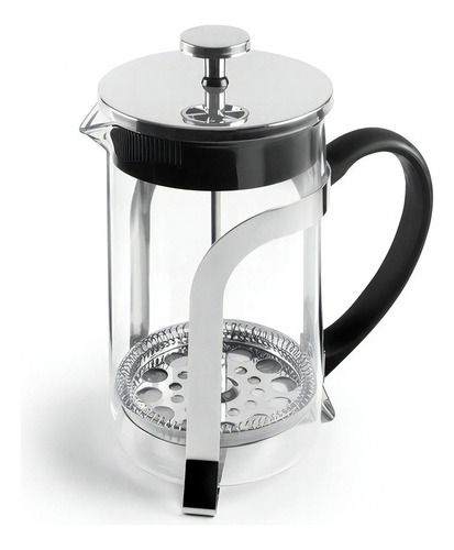 Cafetera De Embolo / Francesa De Borosilicato 600 Ml Ibili Color Plateado