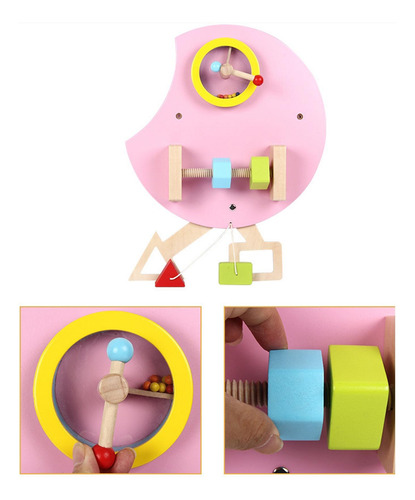 Juguete Madera Oruga Color Forma Reconocimiento Dibujos