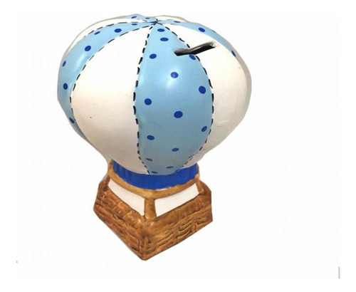 Cofre Cofrinho Balão Azul De Ceramica Decoração