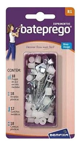 Imagem 2 de 2 de Kit Suprimentos Bateprego R1 Bemfixa 66 Pçs Diversas
