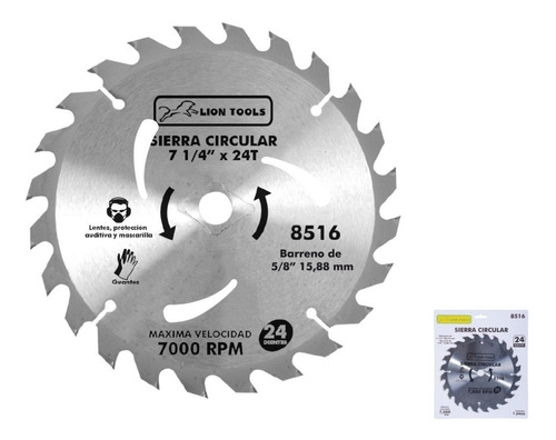 Disco Sierra Circular  40 Dientes Tungsteno 7000 Rpm