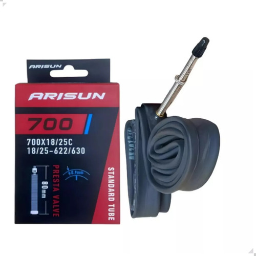 10 Câmaras De Ar Speed Arisun Válvula Presta Bico Fino 80mm Aro 700x18/25c Pneu Road Kevlar Arame Pedal Pulse Bike Bicicleta Câmera Estrada Ciclismo