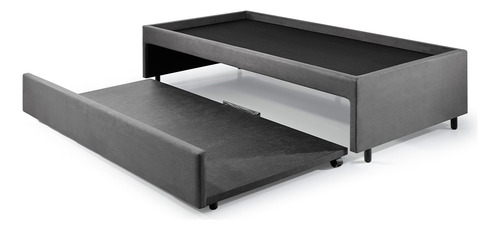 Bicama Box Suede Casal 120x203 Para Dois Colchões Cor Cinza Bicama Box Suede Viúva 120x203 Para Dois Colchões