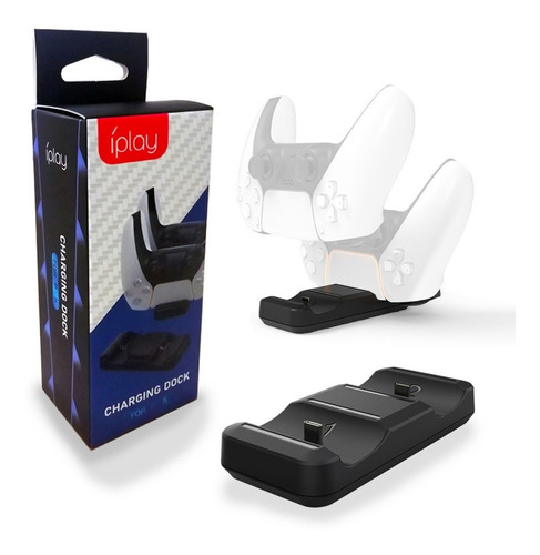 Base Cargador Ps5 Iplay Para Dualsense Slot De 2 Controles