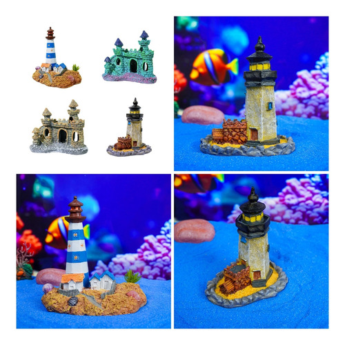 (a) Faros Artificiales, Peceras, Castillos, Decoraciones Par