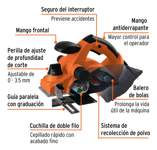 Combo Cepillo Eléctrico Cuchilla De Vuelta Formones Truper