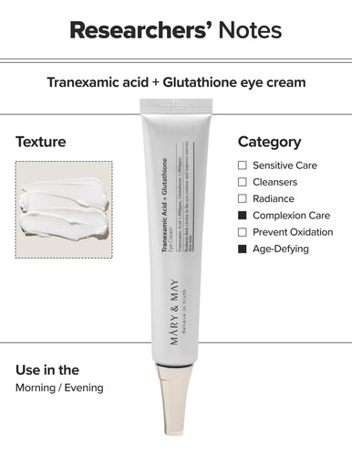 Crema Para Ojos Mary&may Ácido Tranexámico+glutatión 30 Ml
