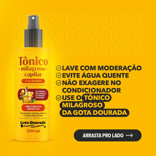 Gota Dourada Tonico Milagroso Kit Com 6un. 200 Ml Cada