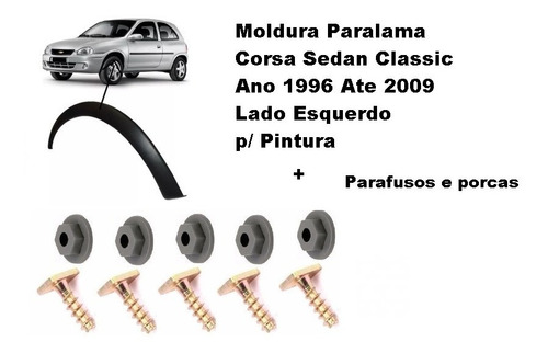 Moldura Paralama Diant Corsa Wind 2/4p Esq 2000 Ate 05 Lisa