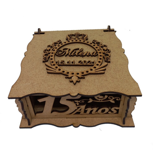 Kit 60 Caixinhas 15x15 Mdf Debutantes 15 Anos Personalizado