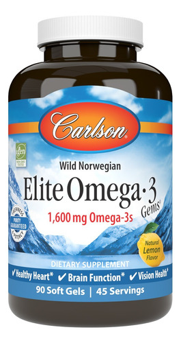 Carlson Labs Elite Omega 3 1600 Mg 90 Softgels Sfn