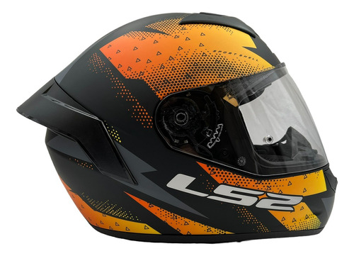 Casco Integral Ls2 Ff352 Thunder Matt Negro Naranja