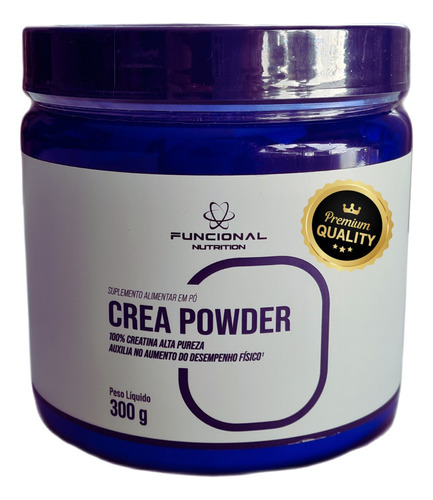 Creatina Crea Powder Funcional Nutrition 300g Nova Sabor Natural