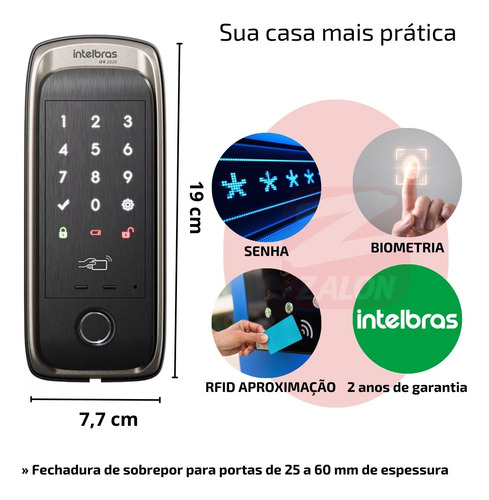 Fechadura Smart De Sobrepor Ifr 2020 Izy Intelbras
