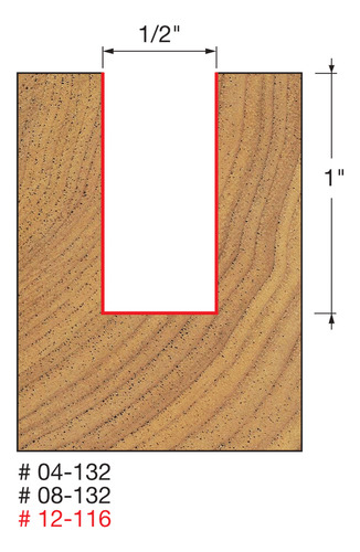 Freud 04-132 1/2 Double Flute Straight Bit Yyn