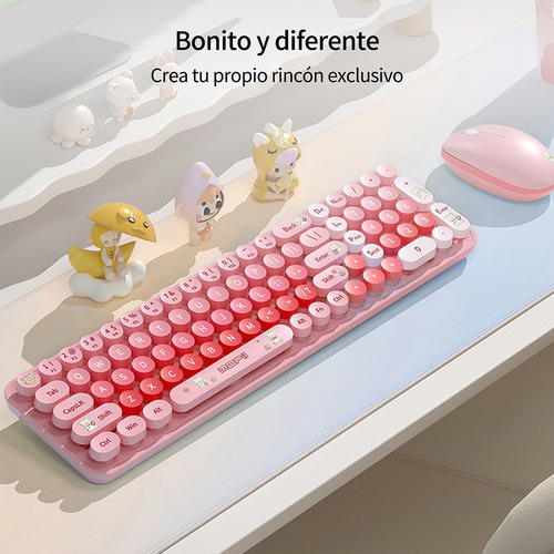 Set De Teclado Y Ratón Mofii Bber En Rosa