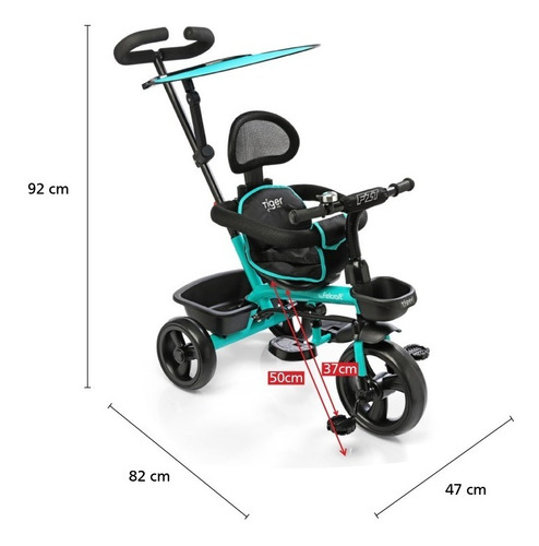Triciclo Infantil Reforzado Manija Direccional Fit Color Verde claro