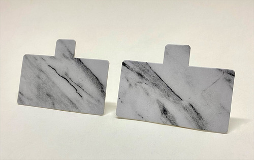 Imagen 2 de 10 de Base Rectangular Ppm Pestaña Negro Mármol 11x6cm (x100u) 197