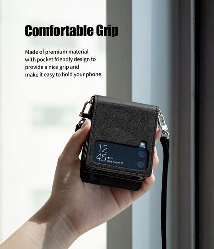 Imagen 9 de 9 de Funda Cartera Tarjetero Desmontable Correa Galaxy Z Flip3