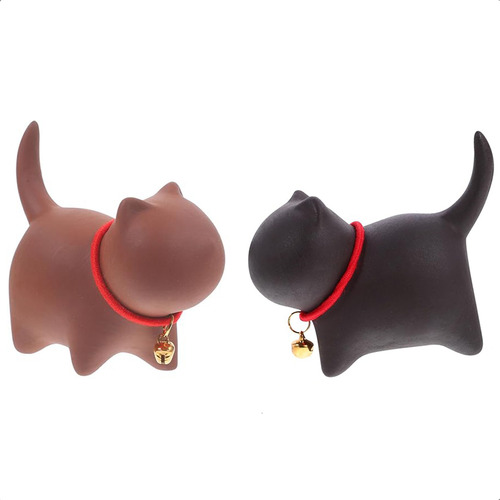 Estatua De Arcilla Morada Para Mascota De Té De Gatito 2pcs