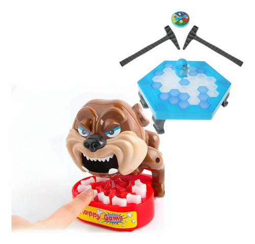Pinguim Quebra Gelo Grande + Dog Morde Dedo Aventura Criança