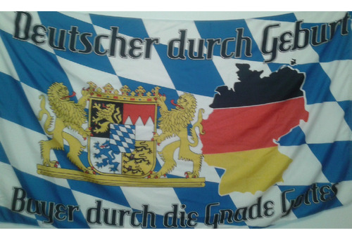 Bandera De Bavaria With Lion Mapa(tamaño 90x150cm) Doble Faz