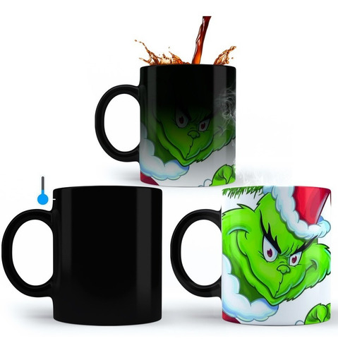Imagen 3 de 5 de Tazas Mágica El Grinch Navidad Personalizadas ,sublimadas