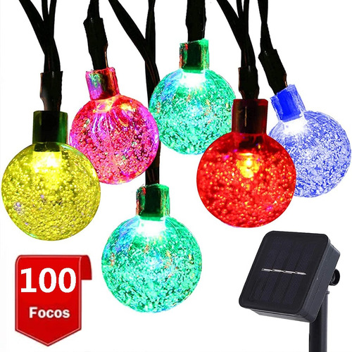 Luces Solares Al Aire Libre Fiesta De Navidad Tira 12m 100 L