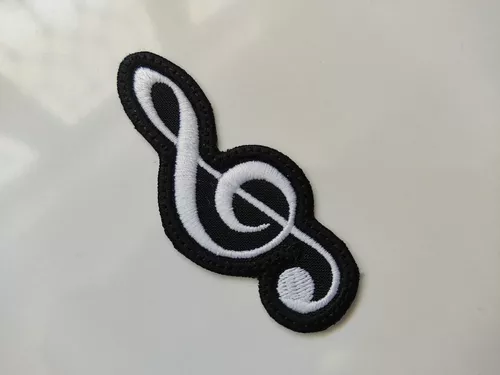 Parche termoadhesivo de clave de sol de música, insignia de amor de música,  parche de amante