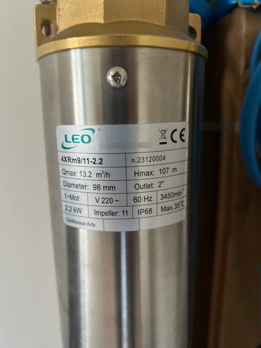 Bomba Sumergible 3hp 220v Monofasica Pozo Profundo Leo
