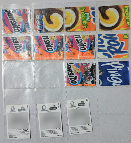 Lote De 13 Stickers De La Nfl Y Mantel, Marinela Y Sabritas (Usado)