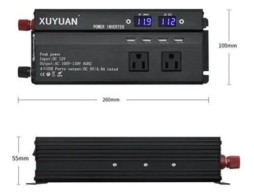 Inversor De Coche 3000w 4000w 5000w 12v/24v 110/220v Dc A Ac