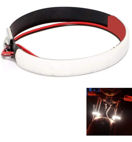 Anillo Tira Led Amortiguador Moto Fija Posición Giro 25cm