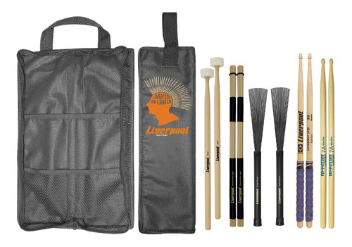 Kit Baqueta 7a 5b Malet Vassourinha Acoustic Bag Liverpool