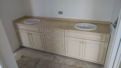 Mesada De Baño En Marmol Travertino Beige